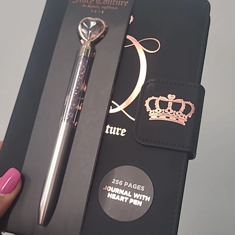 Juicy Couture Black and Gold Journal with Heart Pen